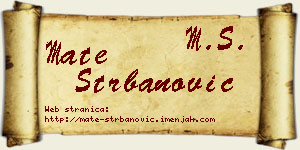 Mate Štrbanović vizit kartica
